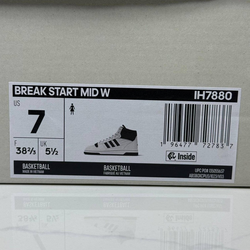 Adidas Break Start Mid W Womens White Black Basketball Shoes IH7880 Size 7 NEW - Picture 12 of 12